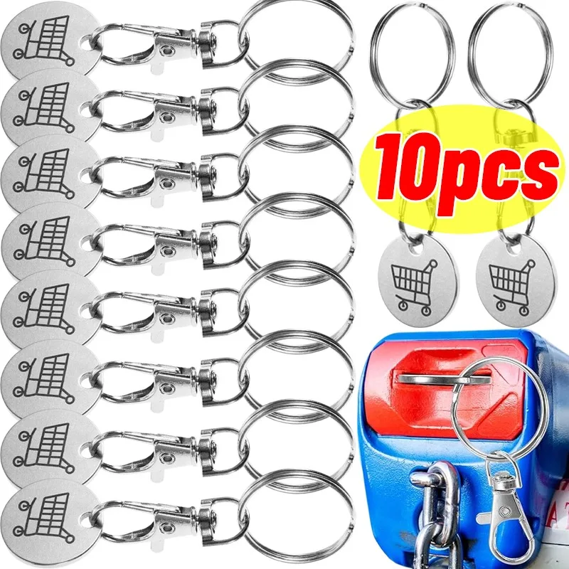 Metal Shopping Cart Tokens Trolley Token Key Ring Decorative Keychain Multipurpose Shopping Portable Home Outdoor Wholesale