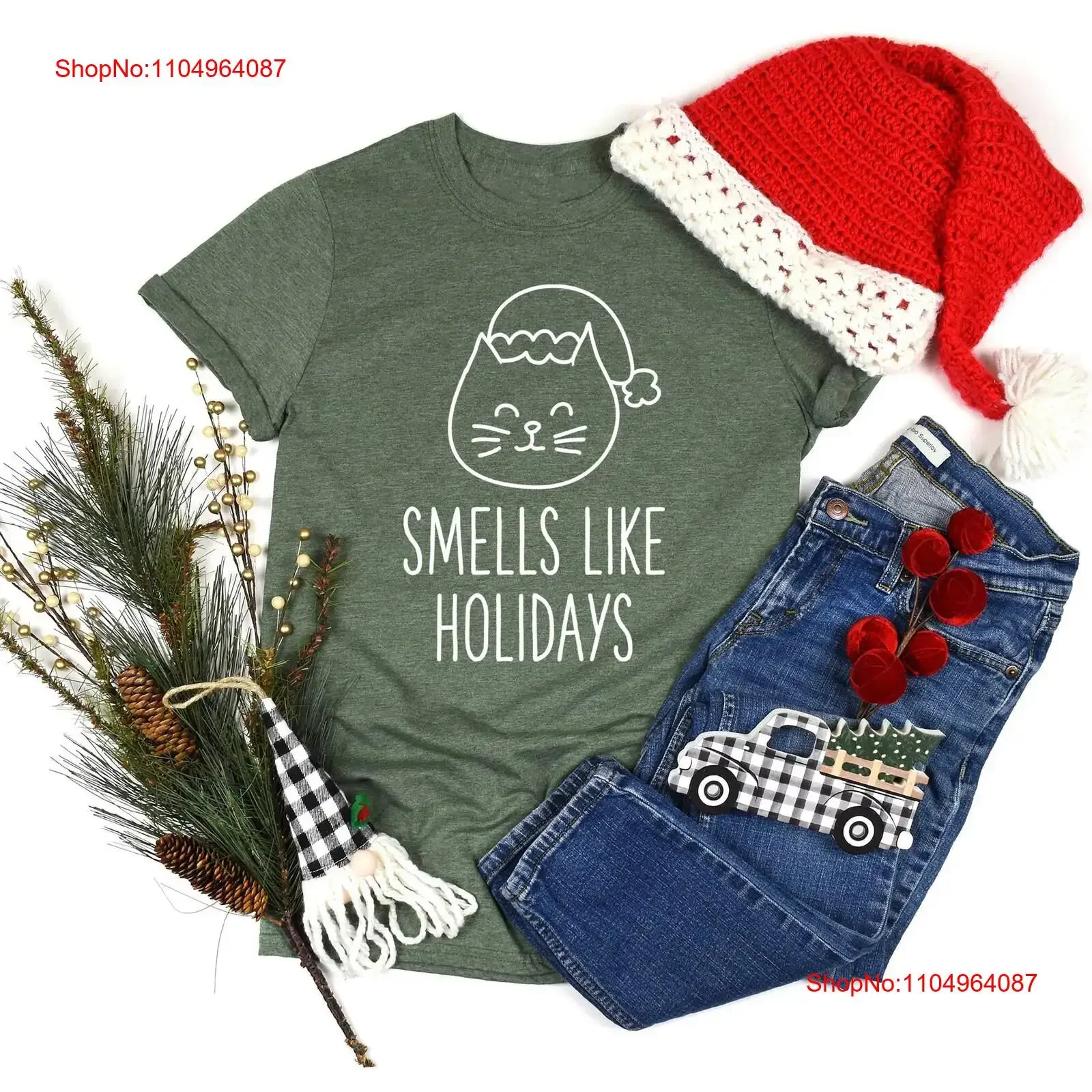 

Рождественская праздничная футболка с котом Meowy Catmas, милый właściciel, забавная винтажная стираная дизайнерская одежда, уличная одежда, универсальная повседневная унисекс