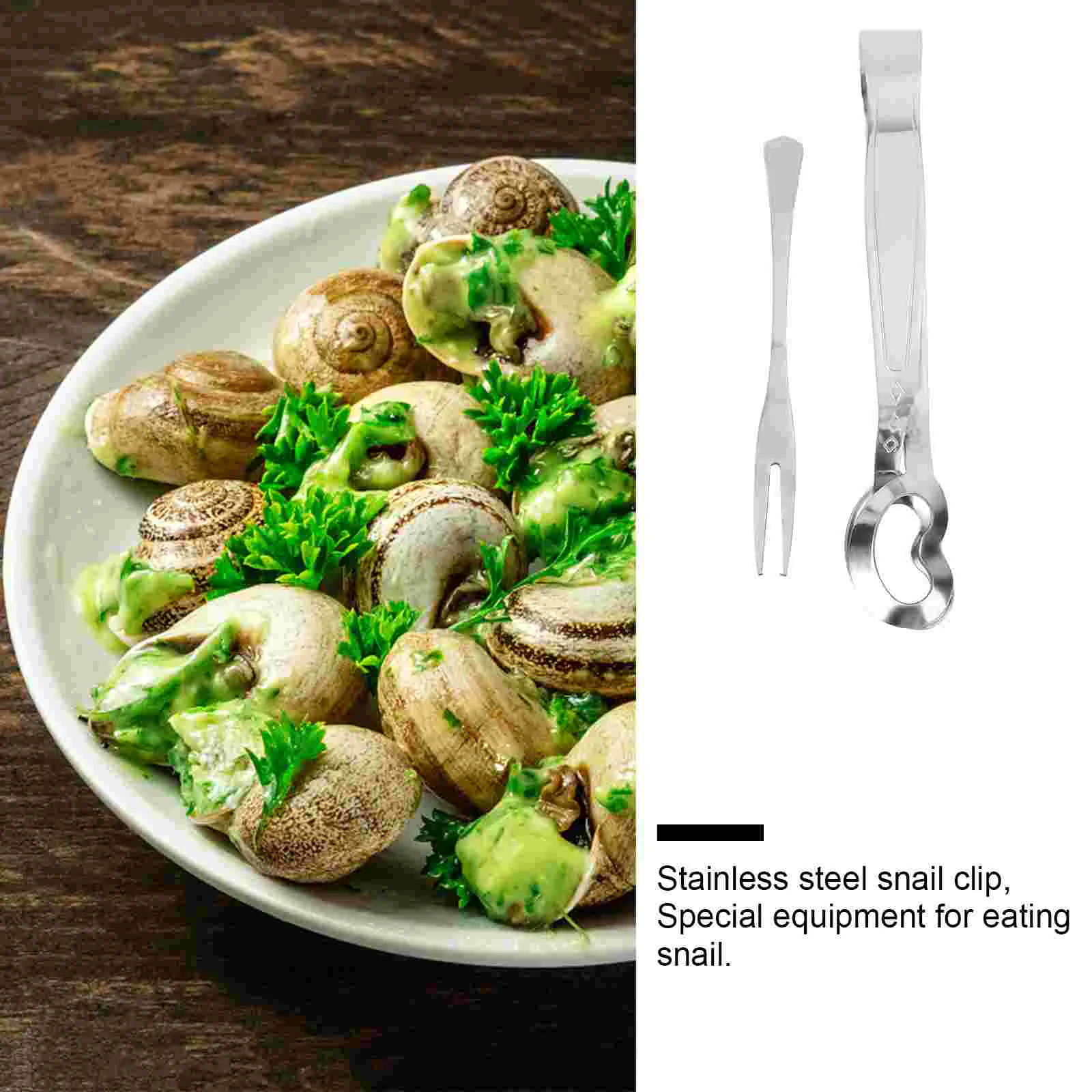 2 Pcs Escargot Snail Tong Griddle Pan Fork Tableware Kitchen Utensil Baking Clip