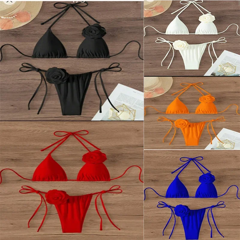 New Fashion Ladies Thong Swim Trunks Multiple Colors Solid Color Pleated Thong Swimwear Women Bikini Swim Trunks Hot Sale