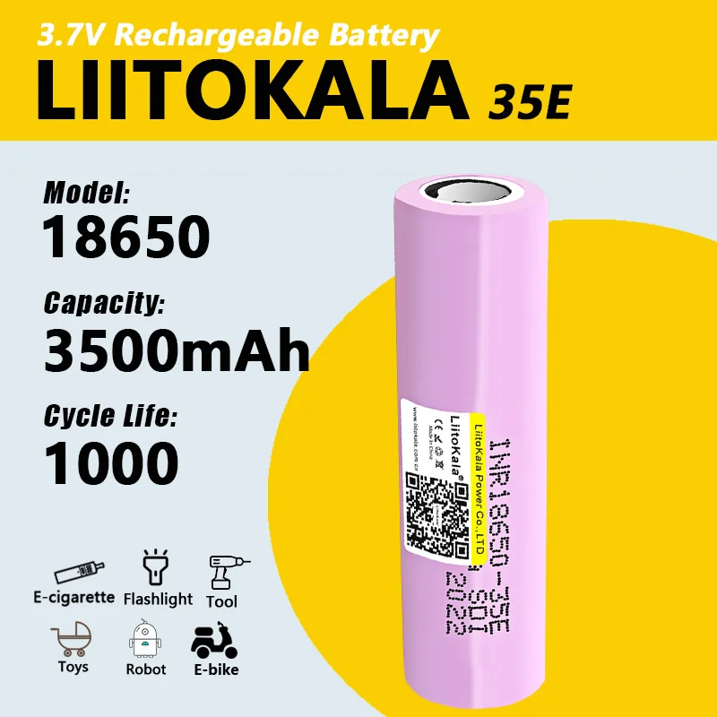 1-40pcs LiitoKala 35E 3.7v 18650 3500mAh lithium battery 25A high power original power INR18650 for electrical tools