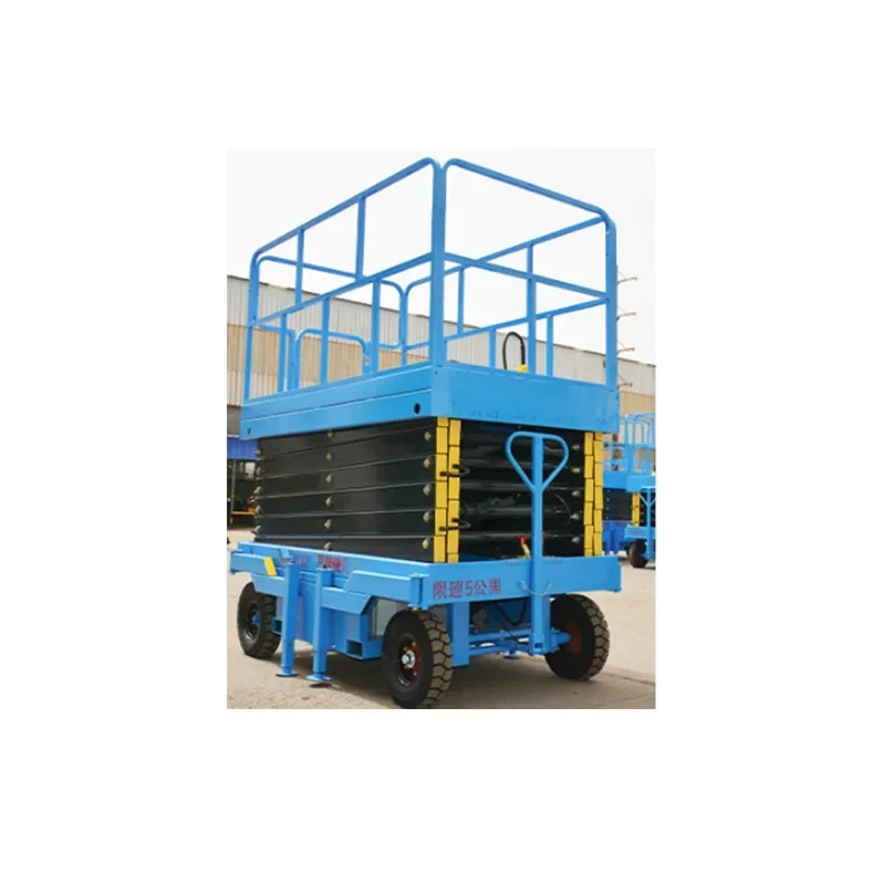 Platform Foldable Aerial Ladder Hoist Electric Lifting Scaffold Mobile Lift  For Construction Decoration