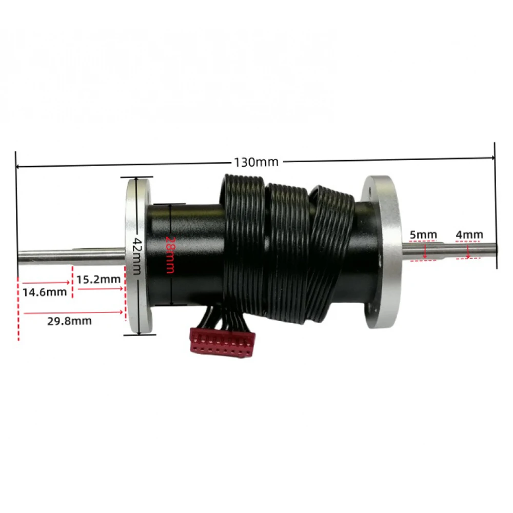 28mm Micro Coreless Brushless DC Motor 24V Dual Shaft Precision Peristaltic Pump Motor 5mm Shaft DC Brushless Motor 8Pin Wire