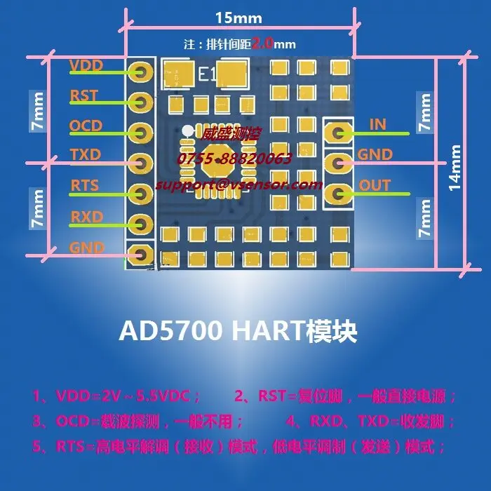 HART Evaluation Module AD5700-1, HART MODE Programmer, Modem, HART Protocol