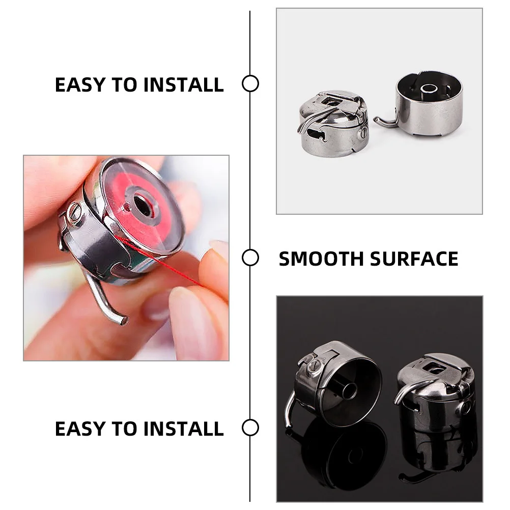 2 قطعة ماكينة خياطة الفولاذ المقاوم للصدأ سطح أملس سهلة التركيب العالمي للآلات المنزلية أجزاء ماكينة خياطة صغيرة