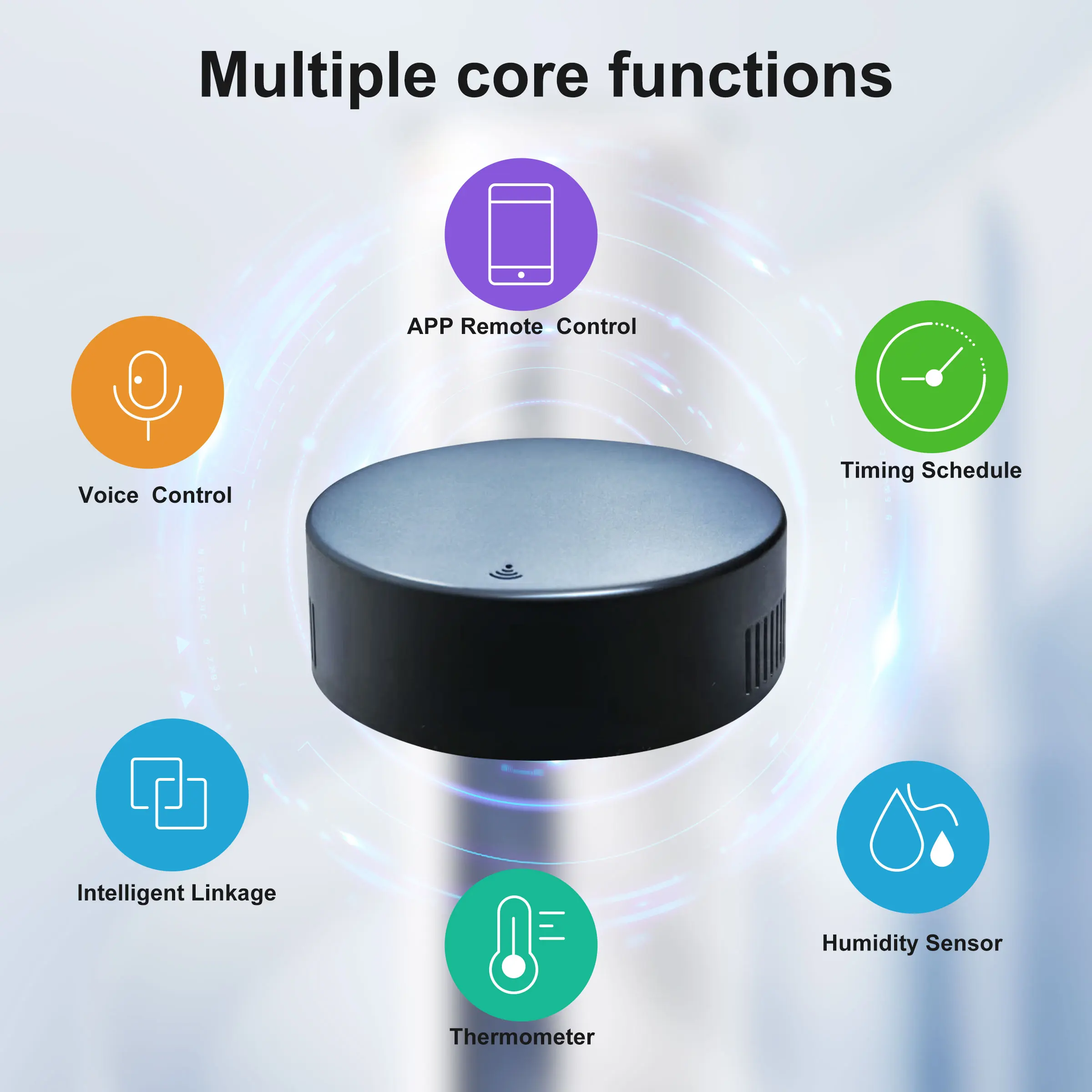 GIRIER Smart IR Remote Control Hub with Temperature Humidity Sensor WiFi Infrared Controller Works with Alexa Google Assistant