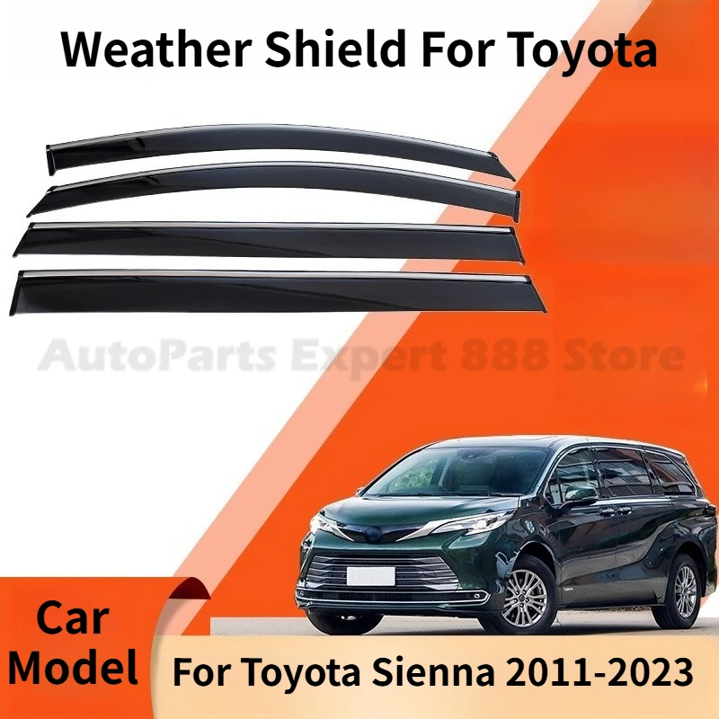 

Modification Parts Weather Shield For Toyota Sienna 2011-2023 Window Visor Rain Guard Deflector Windshield Awning Trim