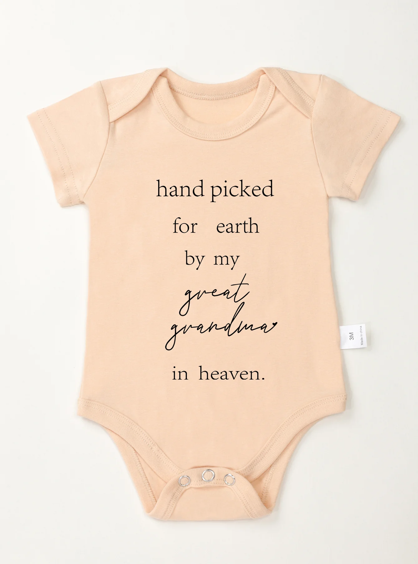 Bodysuit Baby Girl Hand Picked for Earth By My Grandma In Heaven Print Toddler Newborn Infant Jumpsuit Baby Boy Clothes Romper