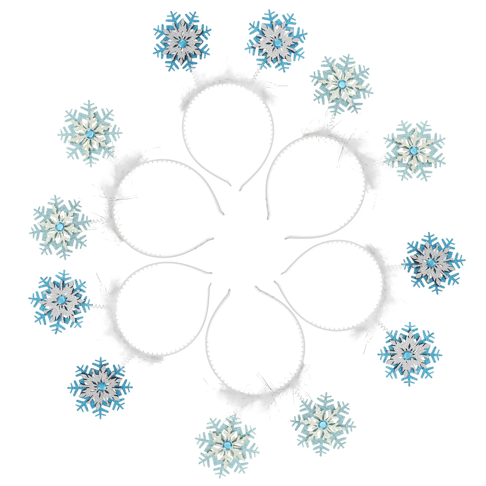

6 шт., обручи для волос в виде снежинок, блестящий порошок, головной убор, рождественский декор для волос, уникальный головной убор, детская повязка для волос, рождественский головной убор