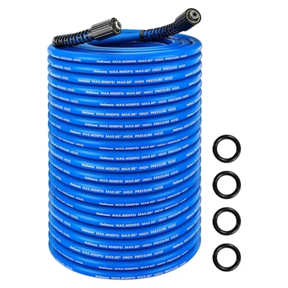 Manguera de lavadora a presión Flexible de 100 pies, 1/4 pulgadas, máx. 4000 PSI, extensión de lavado de energía, repuesto, ajuste Universal resistente a torceduras