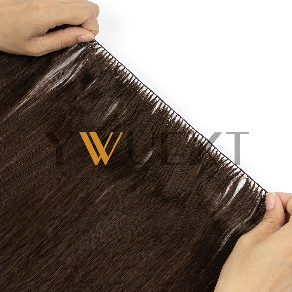 Black Feather Hair Bundles Extensions Natural Fish Line Human Hair 40-70g Invisible Micro rings Hair Extension Weft 100strands - view 5