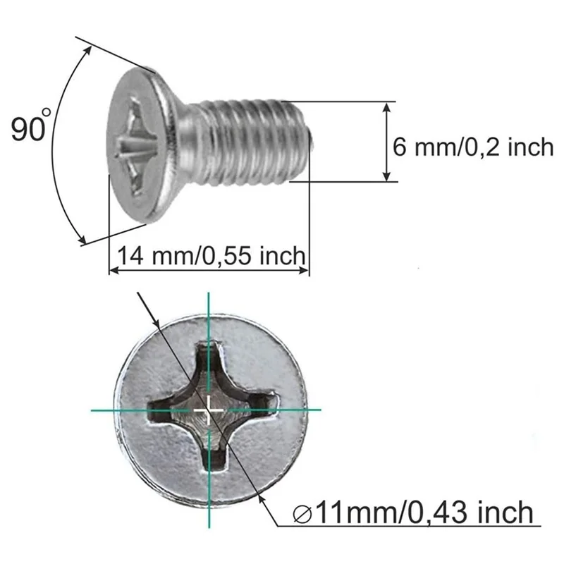 Screw Rotor Brake Disc Retaining 93600-06014-0H for Honda,Hyundai, Kia, Mazda, , -Porsche 10-Pack