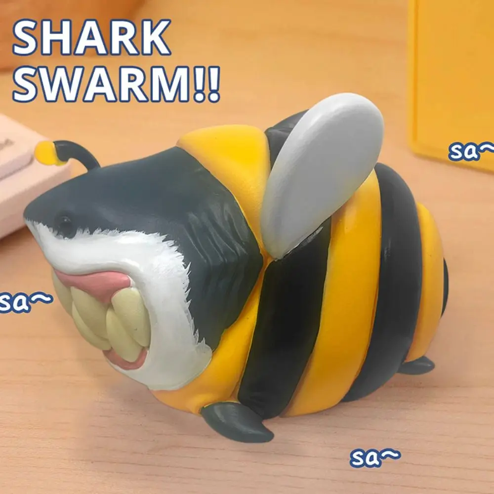 

Q-version Shark Bee Ornament Resin Spoof Shark Resin Ornament Cartoon Savage Animal Statue Ornament Children's Birthday Gifts