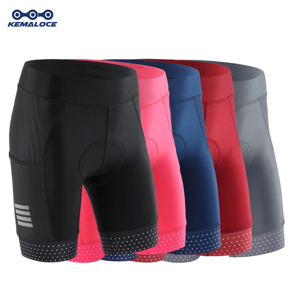 KEMALOCE Cycling Shorts Women Fashion Lady Summer Bike Shorts 2023 Padded Female Black&Blue Bicycle Tight Shorts With Side Poket