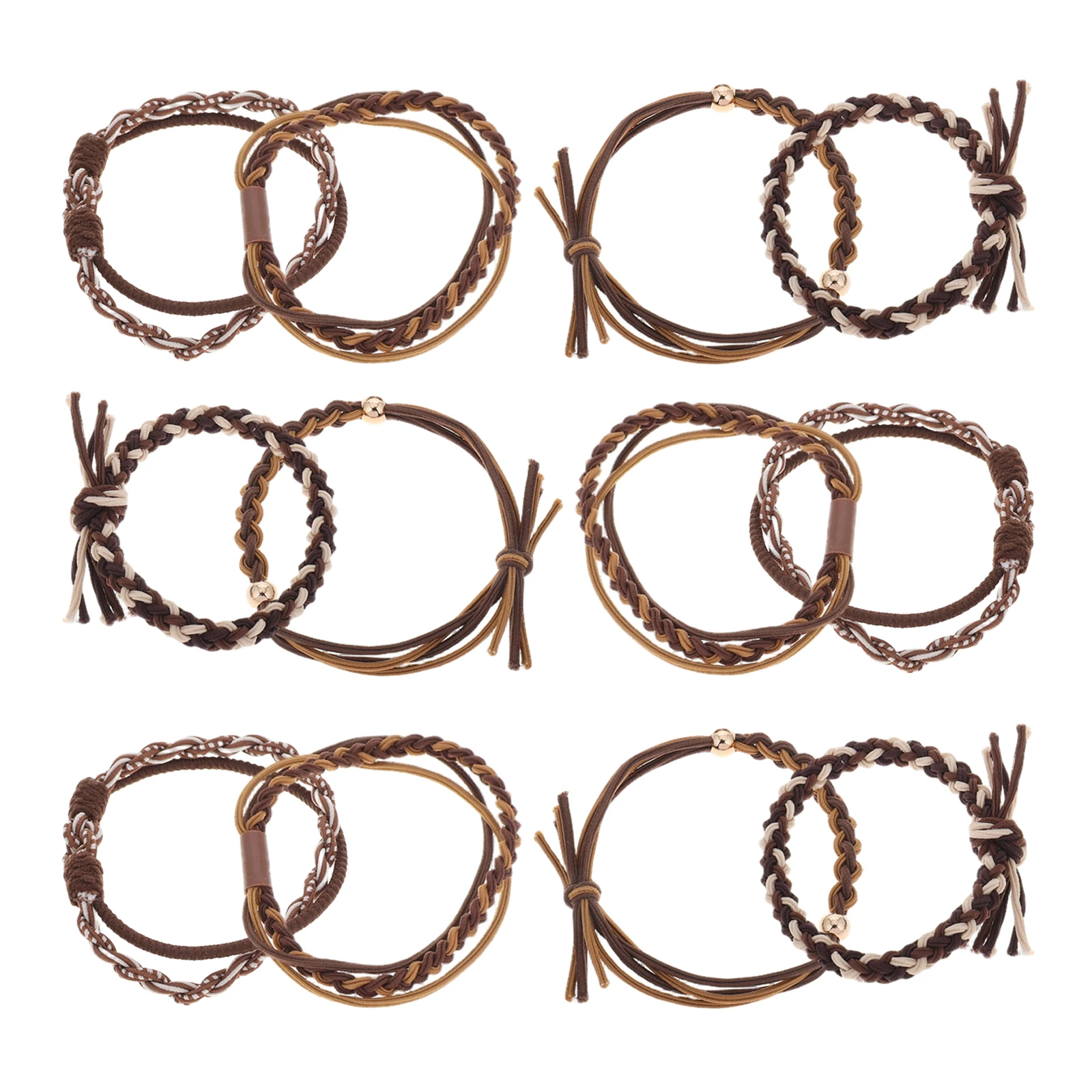 

Retro Braided Hair Tie Bracelet Boho Elastic Hair Accessories for Women High Elasticity No Damage Woven Adjustable