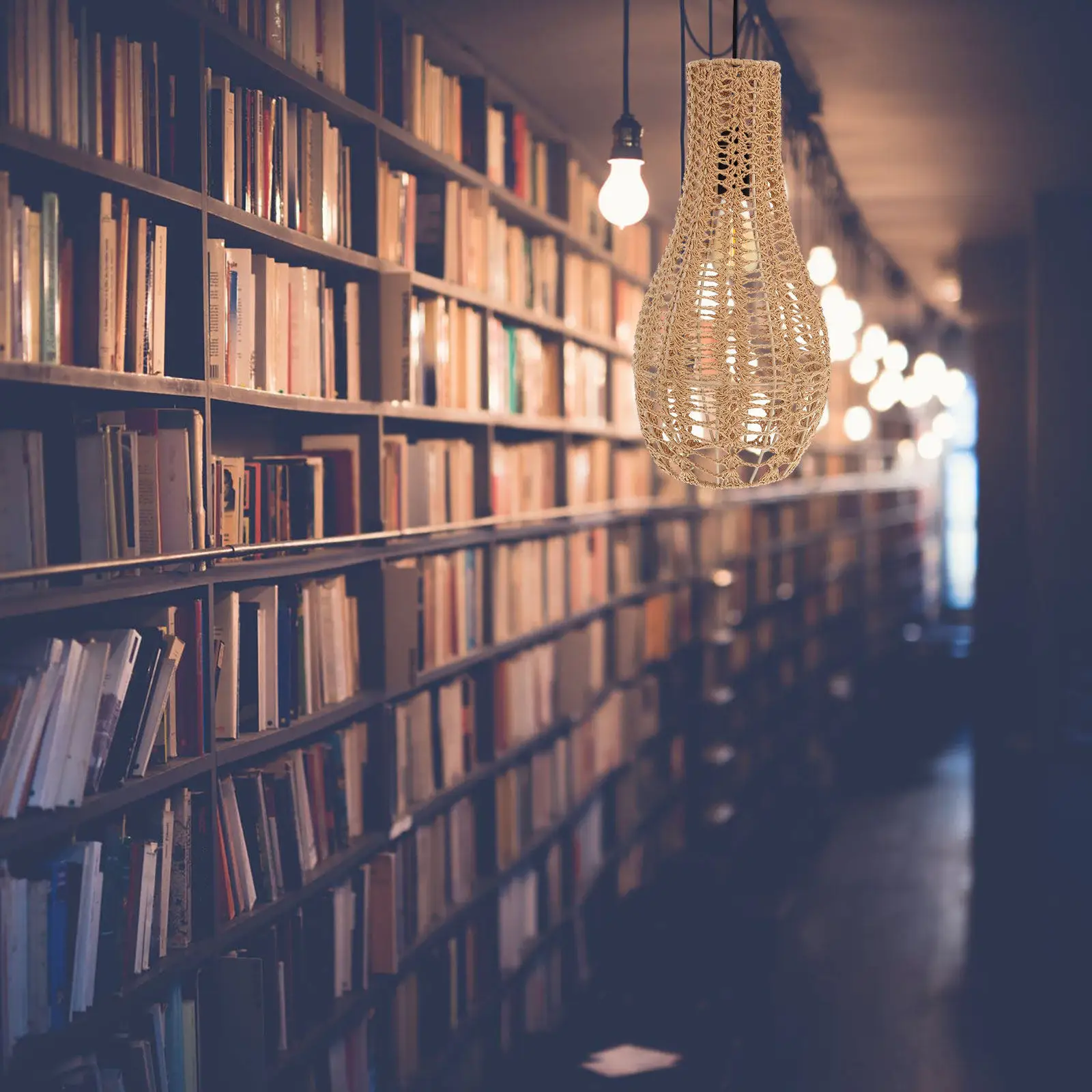 

Плетеный хлопковый абажур: уникальный художественный дизайн, простая установка, деревенский шарм, современная элегантность, решение для домашнего освещения, подвесной светильник