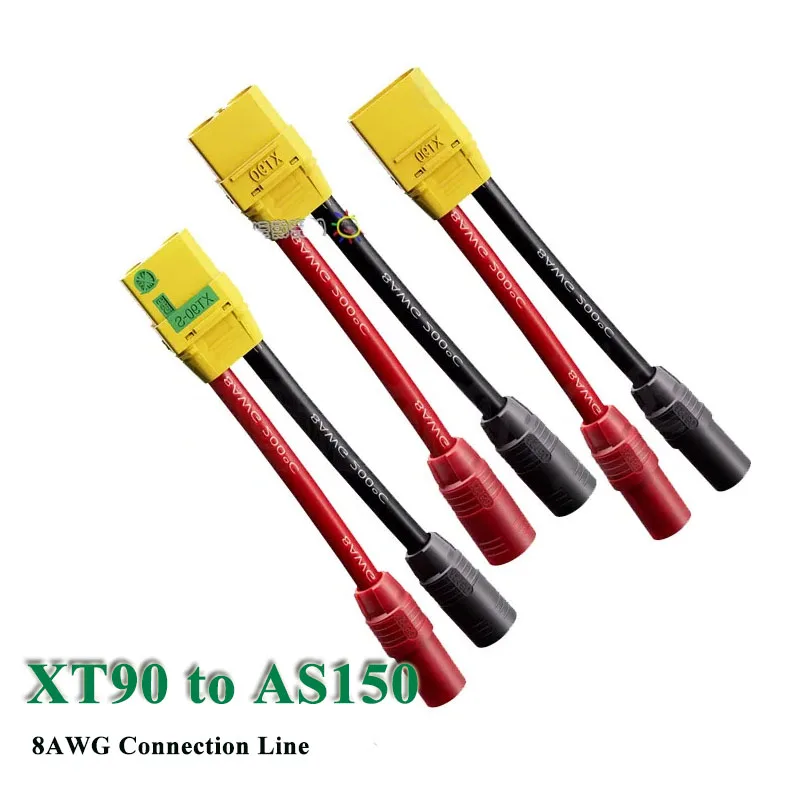

Силиконовый зарядный кабель XT90-AS150, 8AWG, высокоточный, с разъемами XT90 (папа-мама), для подключения литиевых аккумуляторов