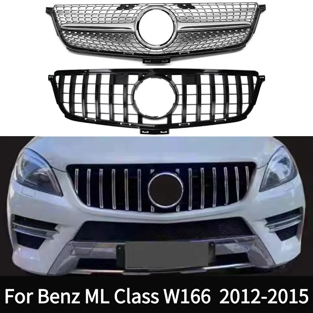 Front Bumper Grille Hood Tuning Racing Grill For Mercedes-Benz ML Class W166 ML300 ML320 ML350 ML40 ML450 2012-2015 ABS Grills