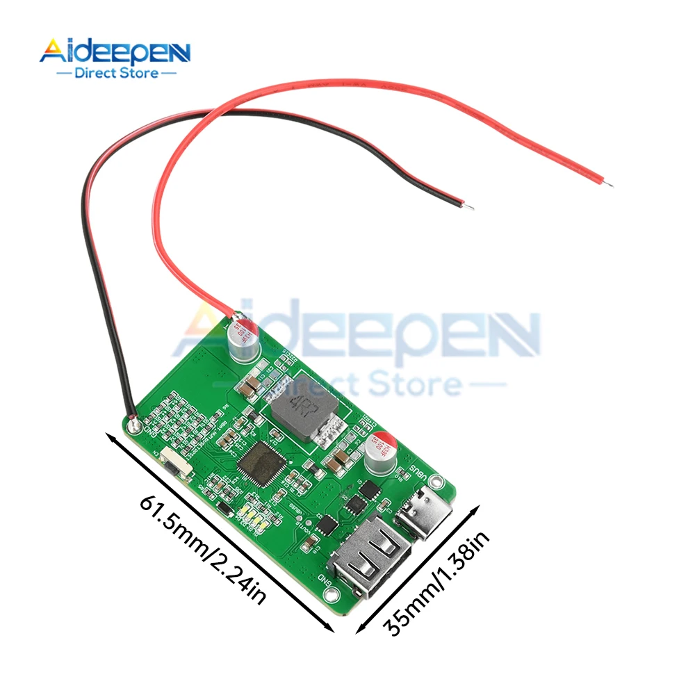 

45 Вт PD QC Многопротокольный модуль быстрой зарядки DIY Power Bank Печатная плата для литий-ионных/литий-ионных аккумуляторов 2-6S