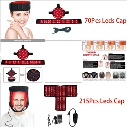 LED Red Light Therapy Hat for Hair Growth 660nm and 850nm Infrared Light Hair Growth Cap for Loss Hair Promote Regrowth Care Cap