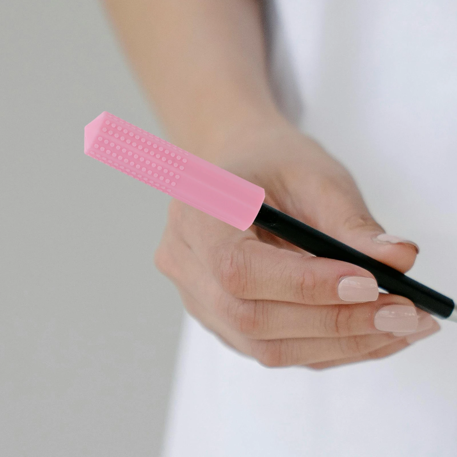 8pcs Rainbow Chewable Pen Caps 8 Colors Silicone Sensory Aids Textured Design Fits Writing Instruments