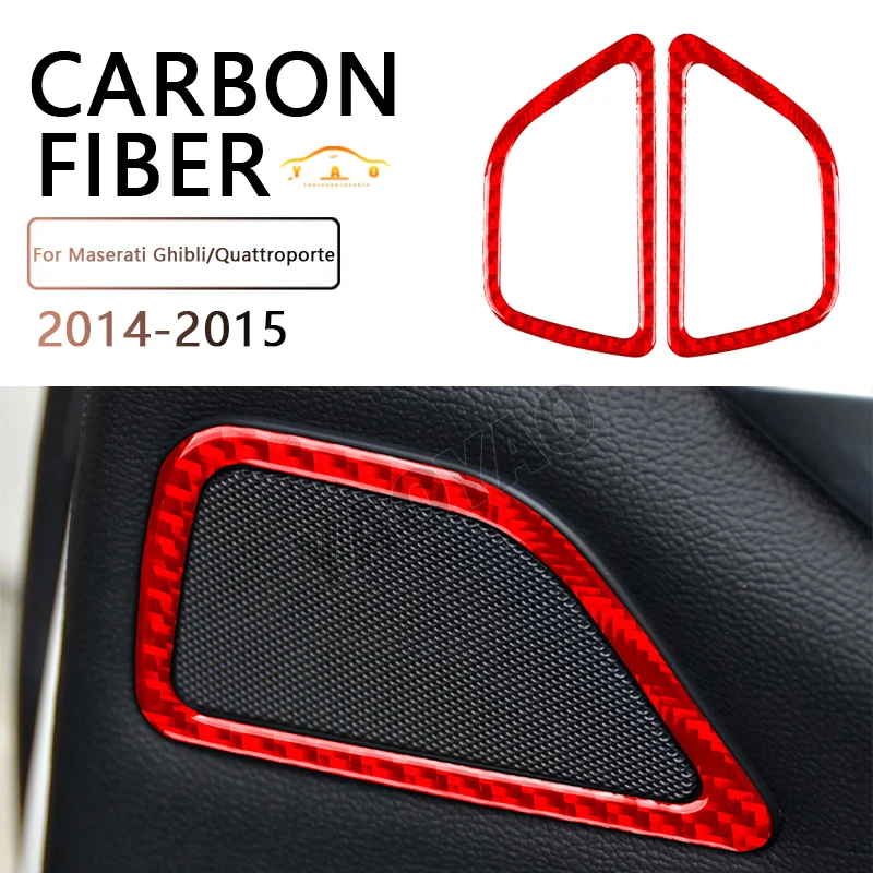 

Carbon Fiber Car Rear Seat Horn Ring Panel Cover Sticker Decoration For Maserati Ghibli Quattroporte 2014-2015