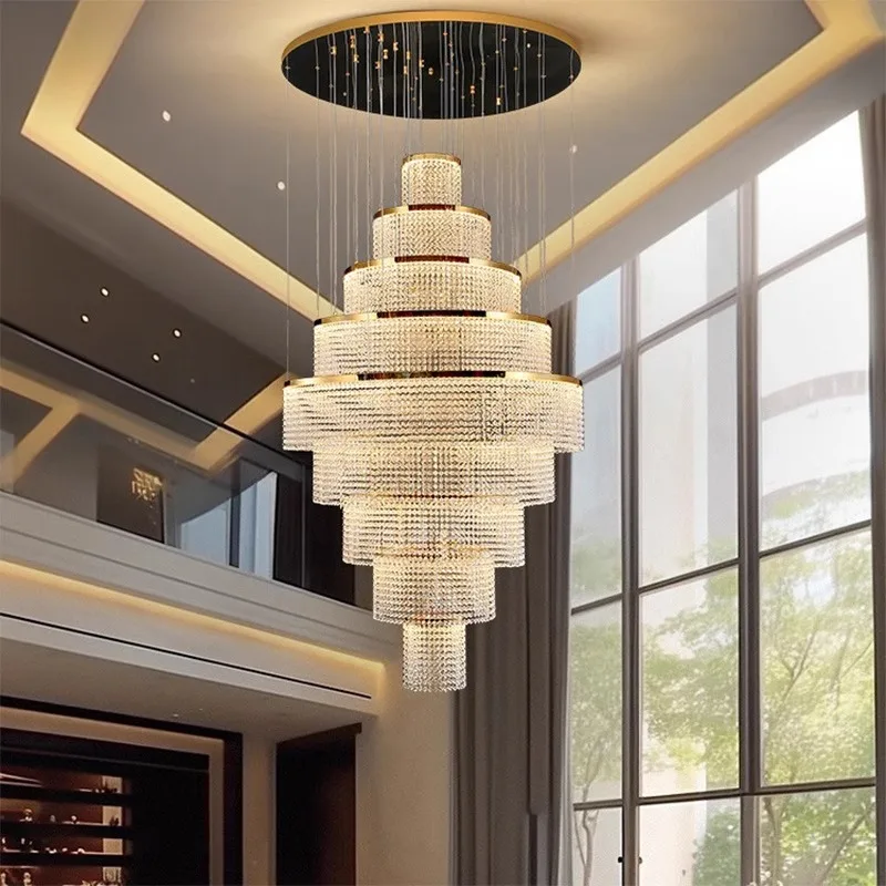 Modern home decoration crystal chandelier, stair Pendant lamp, living room Pendant lights, interior lighting