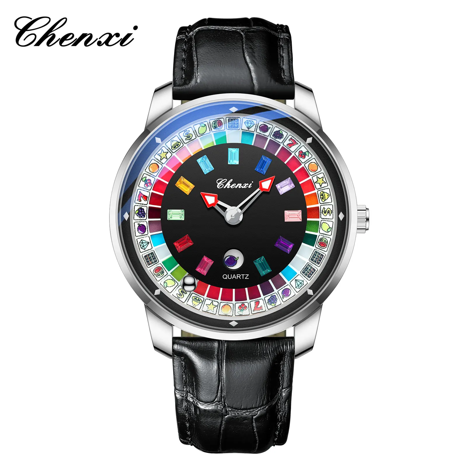 CHENXI 6362 Fashion Quartz Watches for Man Creative Rotating Dial Luminous 30M Waterproof Casual Men Wristwatch Reloj Hombre