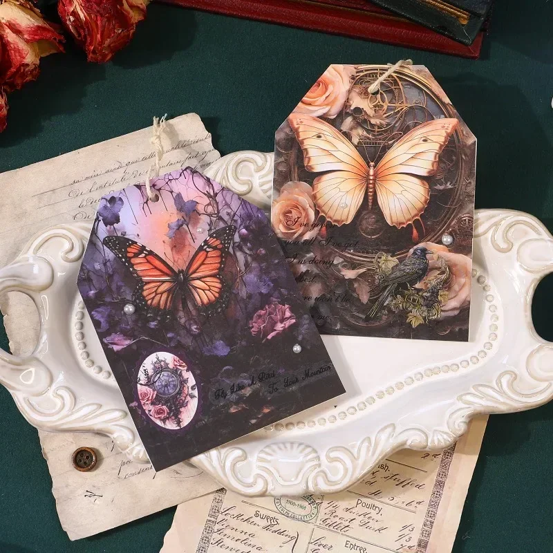 30Sheets Material Paper Romantic Butterfly Print Series Vintage Rococo Journal Collage background Decoration Scrapbook 178*124mm