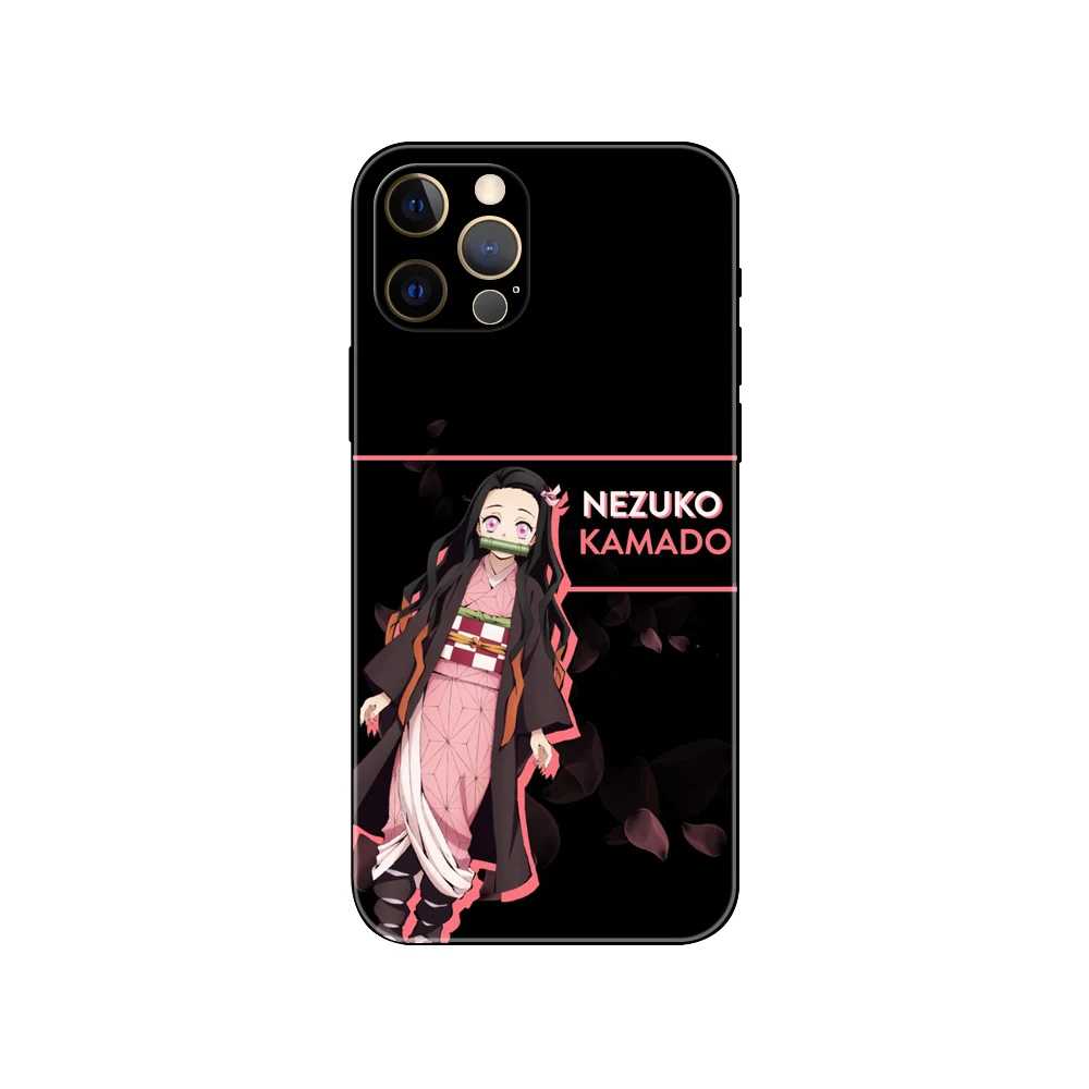 Nezuko ，phone case for iphone，14 se 6 6s 7 8 plus x 10 XR XS 11 12 13 mini pro MAX black tpu back cover