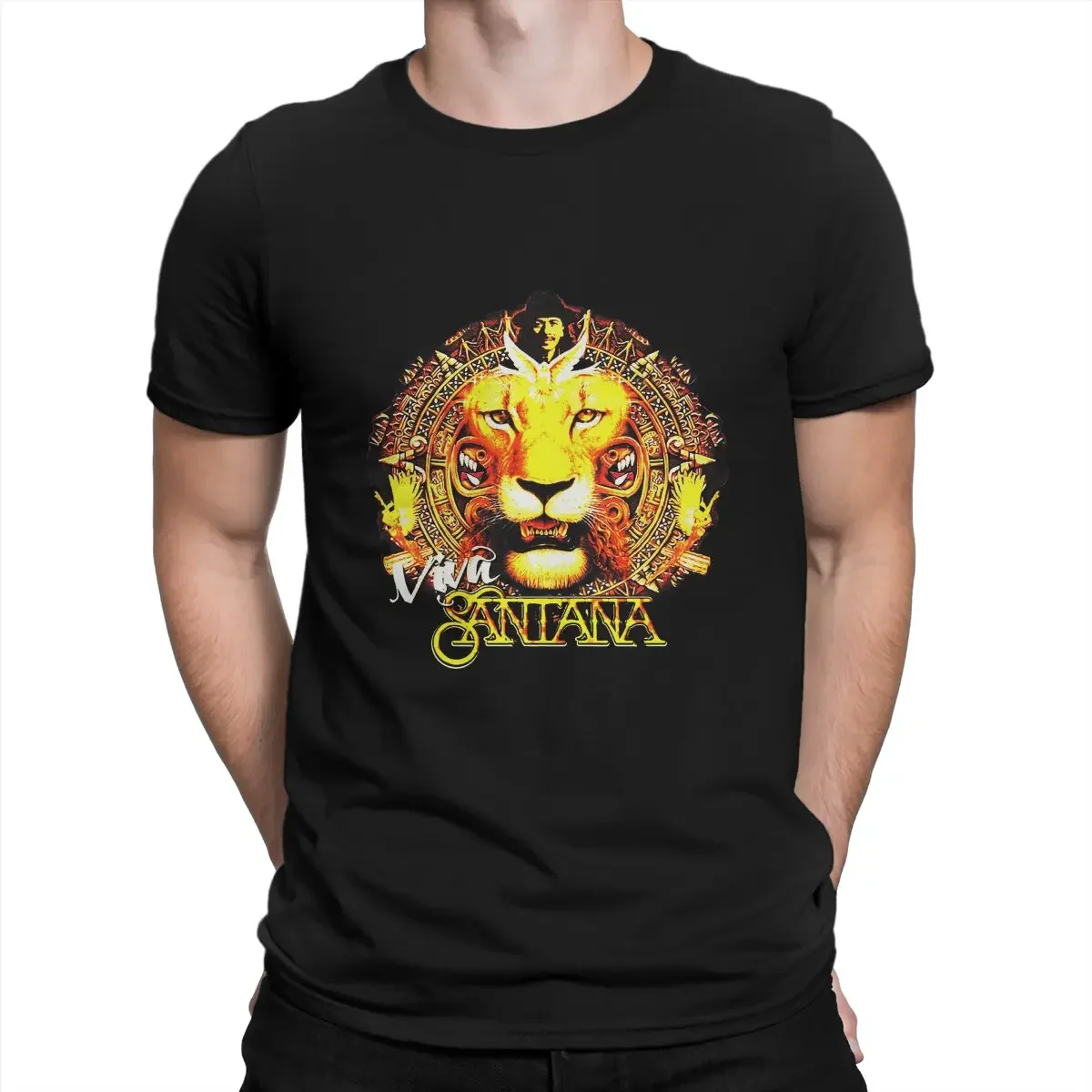 Camisetas de manga de algodón para hombre, ropa de cuello redondo, Idea de regalo, camisetas de Carlos Santana, Best Of Guitarist Legend Crazy
