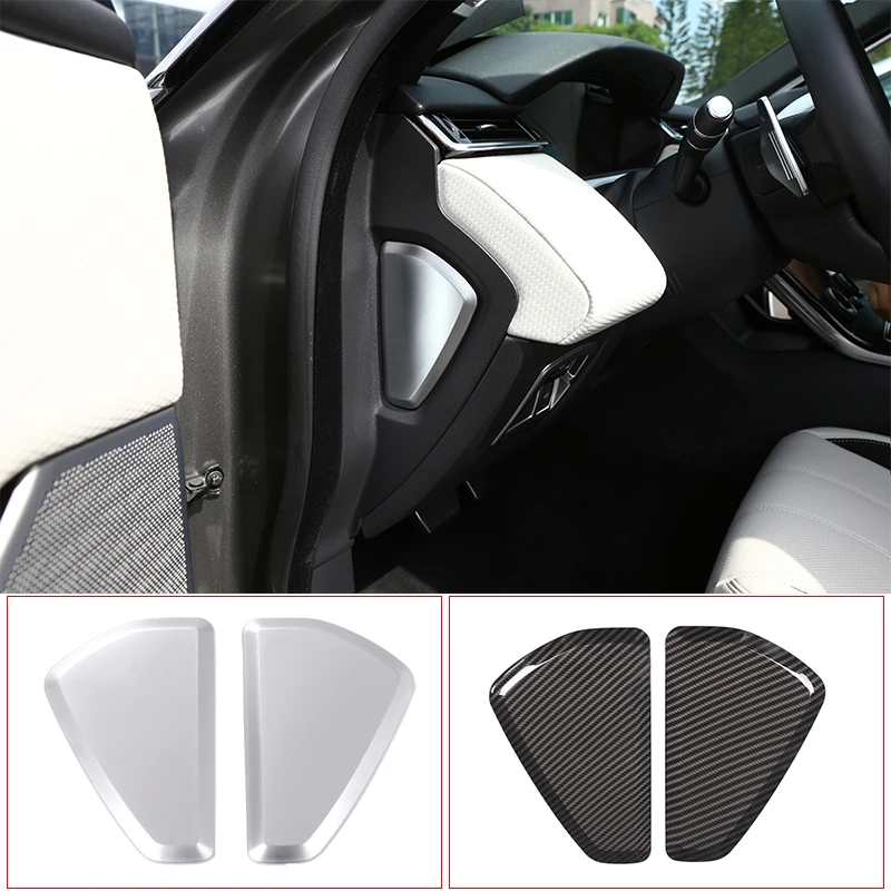 

2 Pcs ABS Carbon Fiber/Silver Side Decoration Cover Sticker For Land Rover Range Rover Velar 2017-2020 Car Accessories