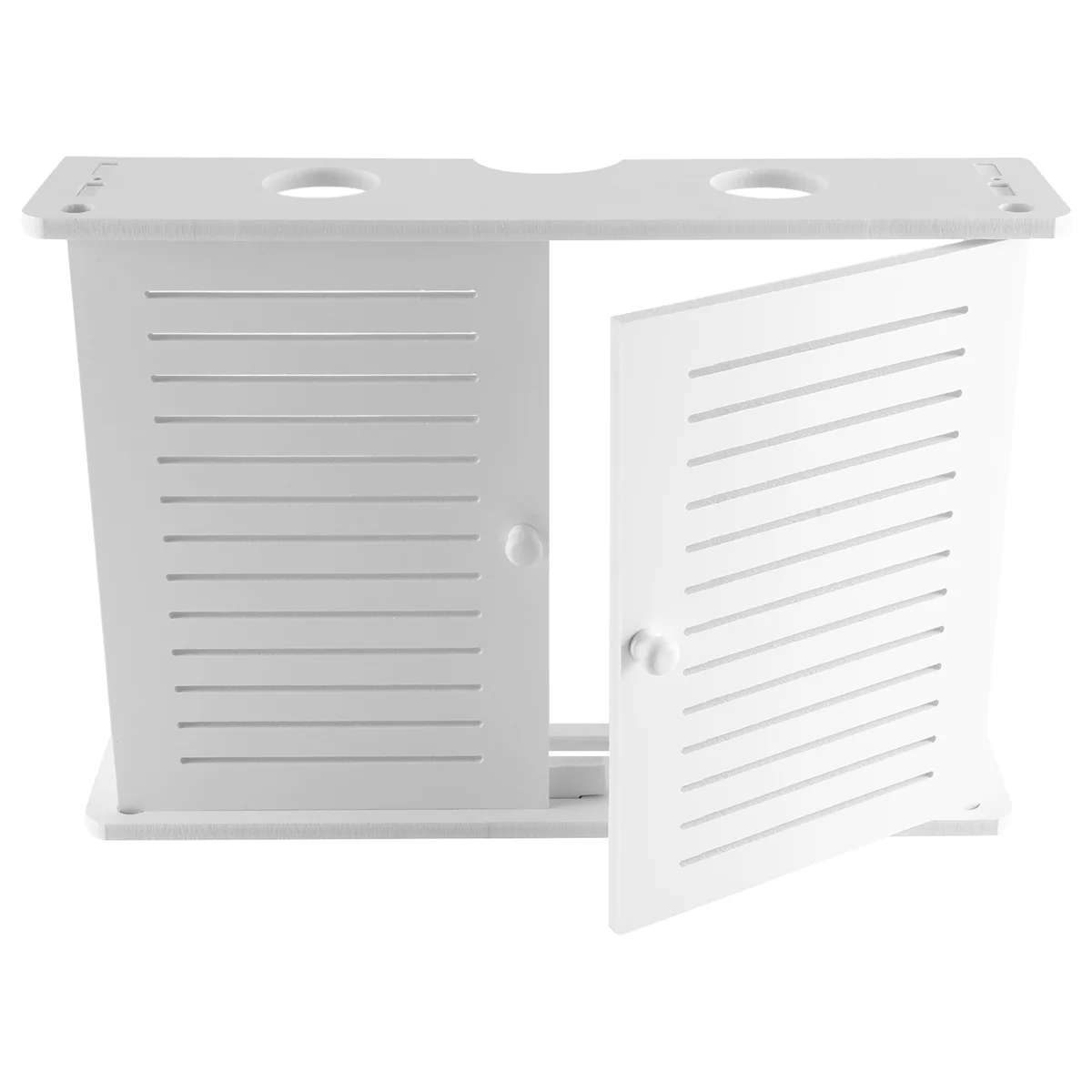 

Wireless Wifi Router Storage Boxes Wooden Box Cable Shelf-Double Door