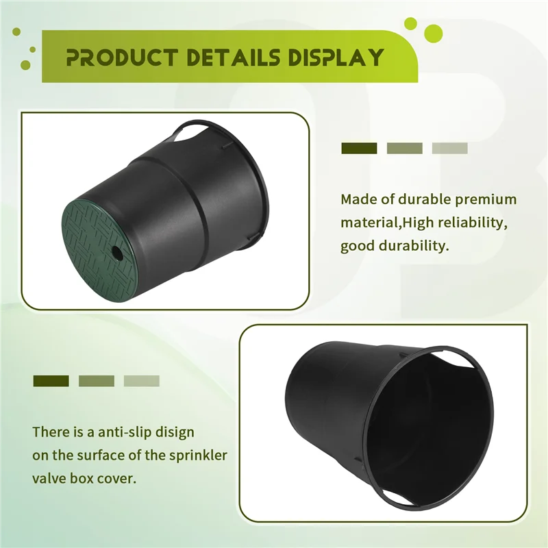 

-A65I 6In Garden Lawn Underground Valve Box Cap Sprinkler Watering Valve Cover Lid