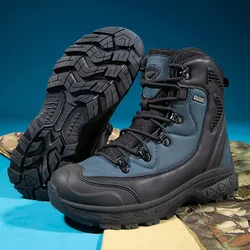 2024 Men Leather Boots Mens Desert Waterproof Work Safety Shoes Climbing Hiking Ankle Men Outdoor Boots