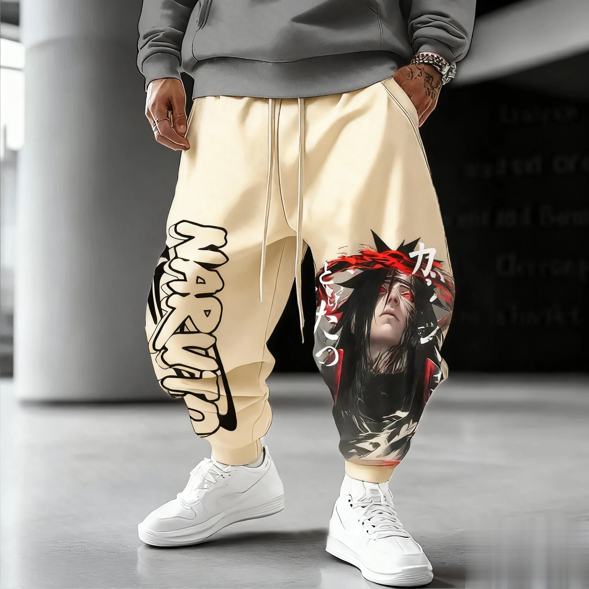 Naruto Anime hommes pantalons de survêtement ample Streetwear pantalon de survêtement décontracté Manga imprimé graphique printemps été mode Hip Hop pantalon Y2k