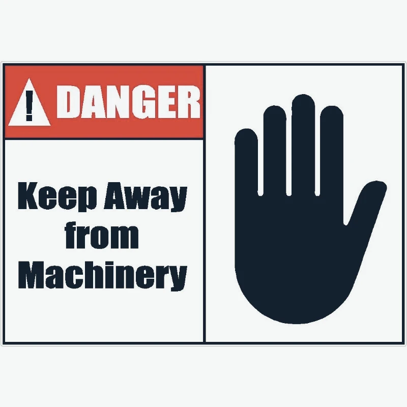 Waterproof Scratch Resistant 15CM PVC Danger Keep Away from Machinery Warning Stickers Safety Labels