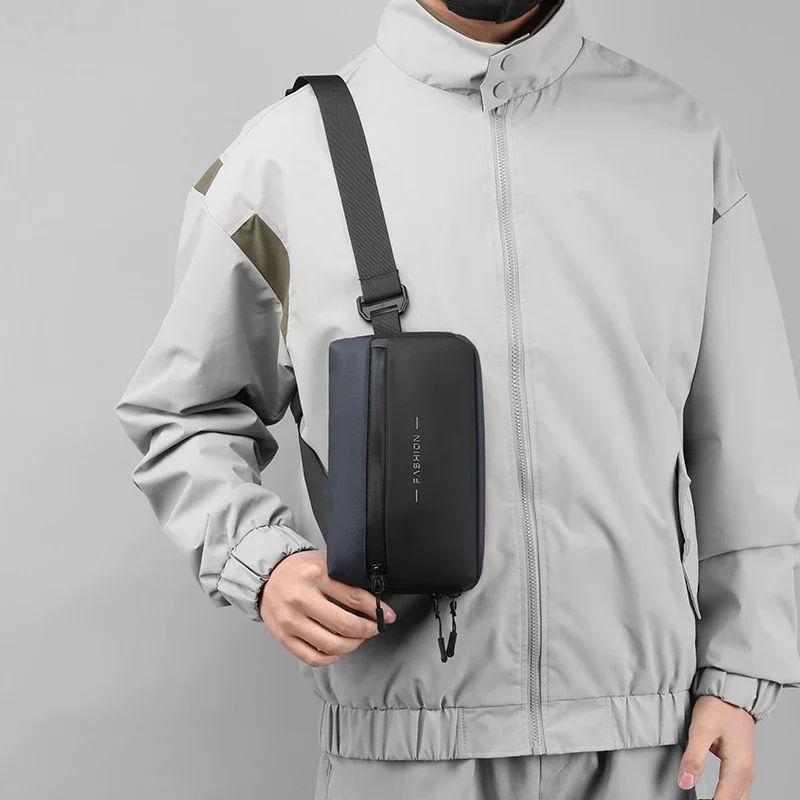 

2025 New Message Men Travel Crossbody Shoulder Strap Nylon Chest Bags Multifunction Waterproof Satchel With Big Pockets For Boys