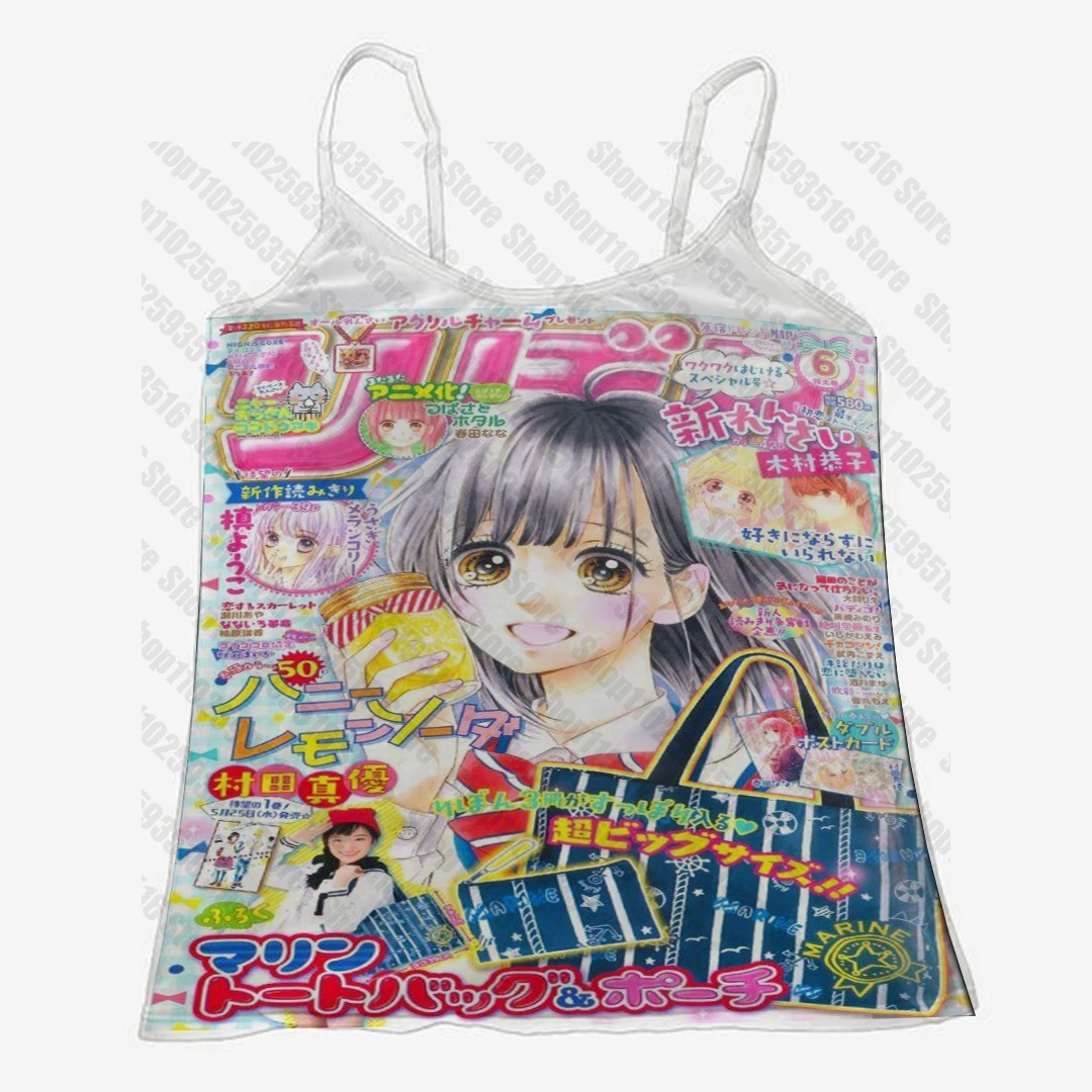 Top corto de Anime para mujer, ropa gótica Harajuku, Tops para mujer, ropa femenina, camisetas sin mangas y camisola recortadas para mujer, Emo Y2k de verano