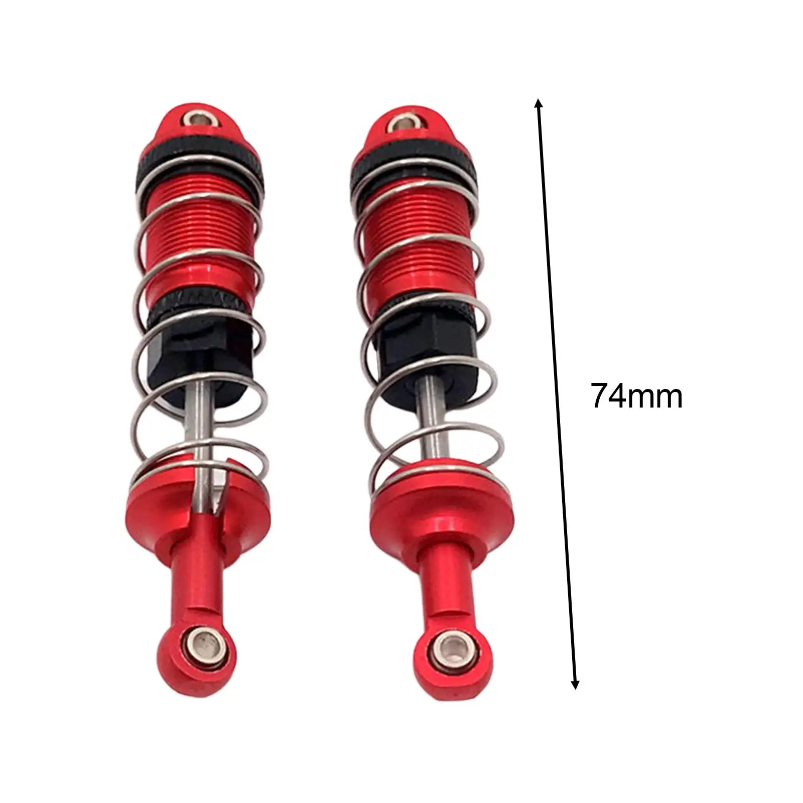 

Aluminum RC Car Hydraulic Shock Absorbers 1/16 Scale Red 74mm Front Rear Damper Upgrade Parts for Remote Control Trucks
