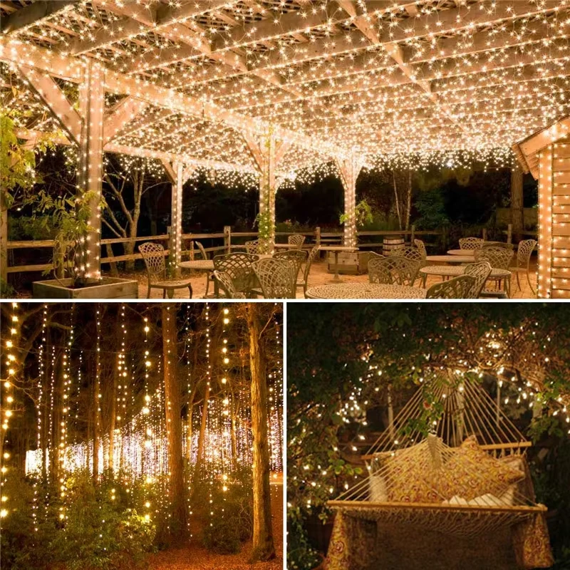 100/200 LED Solar LED Light Waterproof LED Copper Wire String Holiday Outdoor LED Strip Christmas Party Wedding Decoration