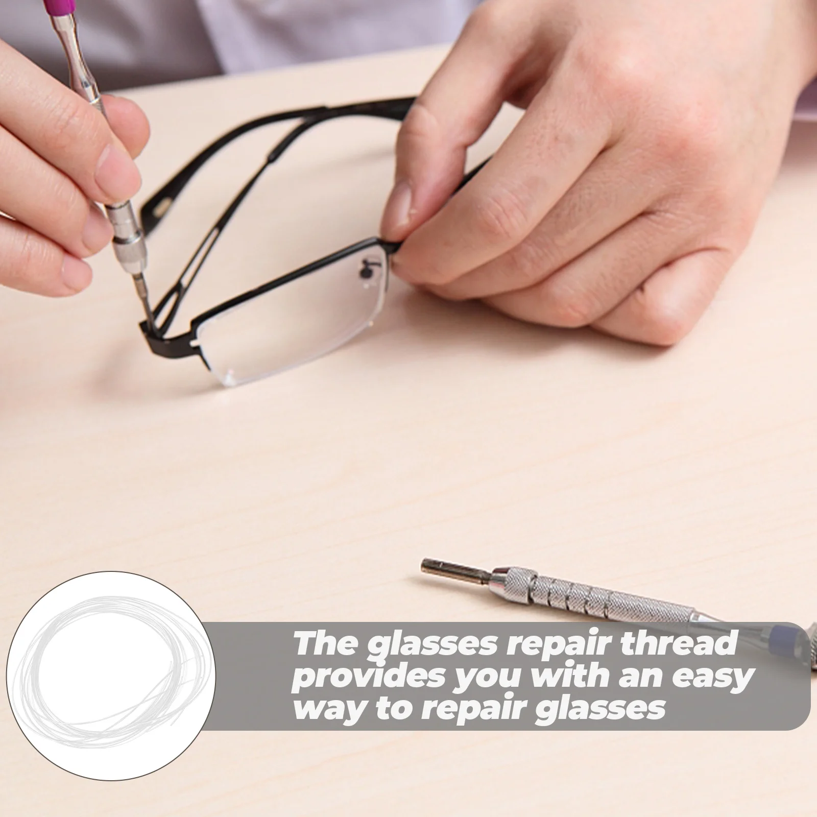 

Glasses Repair Eyeglass Fixing String 100mm Nylon Replacement String for Half Rim Eyeglasses Accessories Fixing Tools