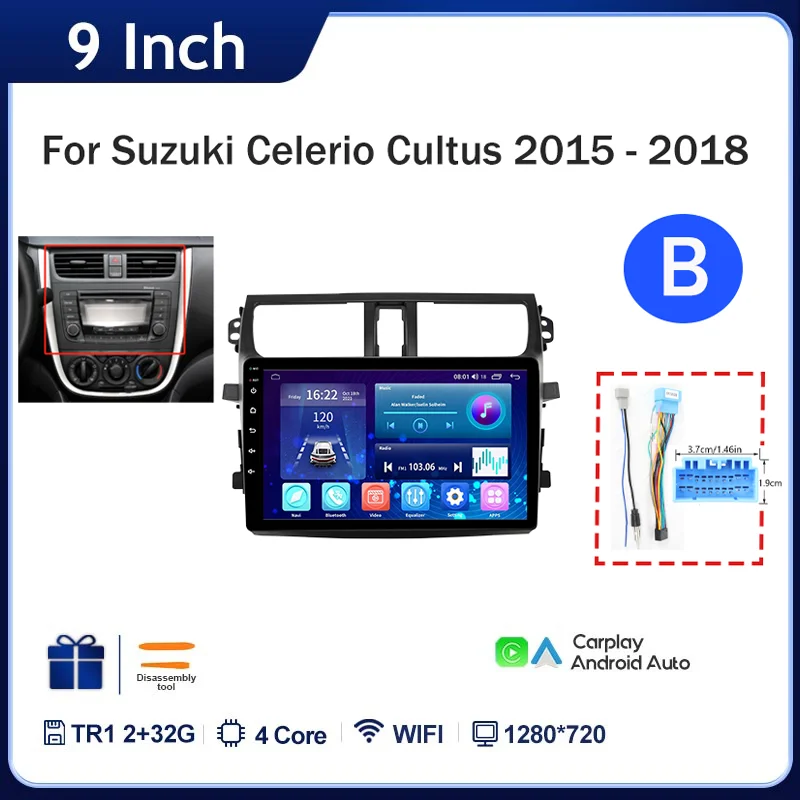 Voor Suzuki Celerio Cultus 2014 - 2021 Autoradio Android Multimedia Speler Gps-navigatie Carplay Scherm Auto Stereo