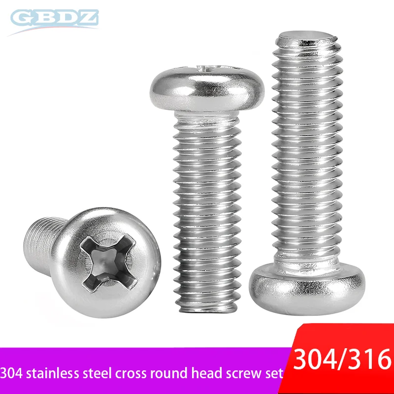 

Carbon Steel/304 Stainless Steel Screw Set M3m4m5 Round Machine Nut Washer Industrial Electrical Maintenance Fastener