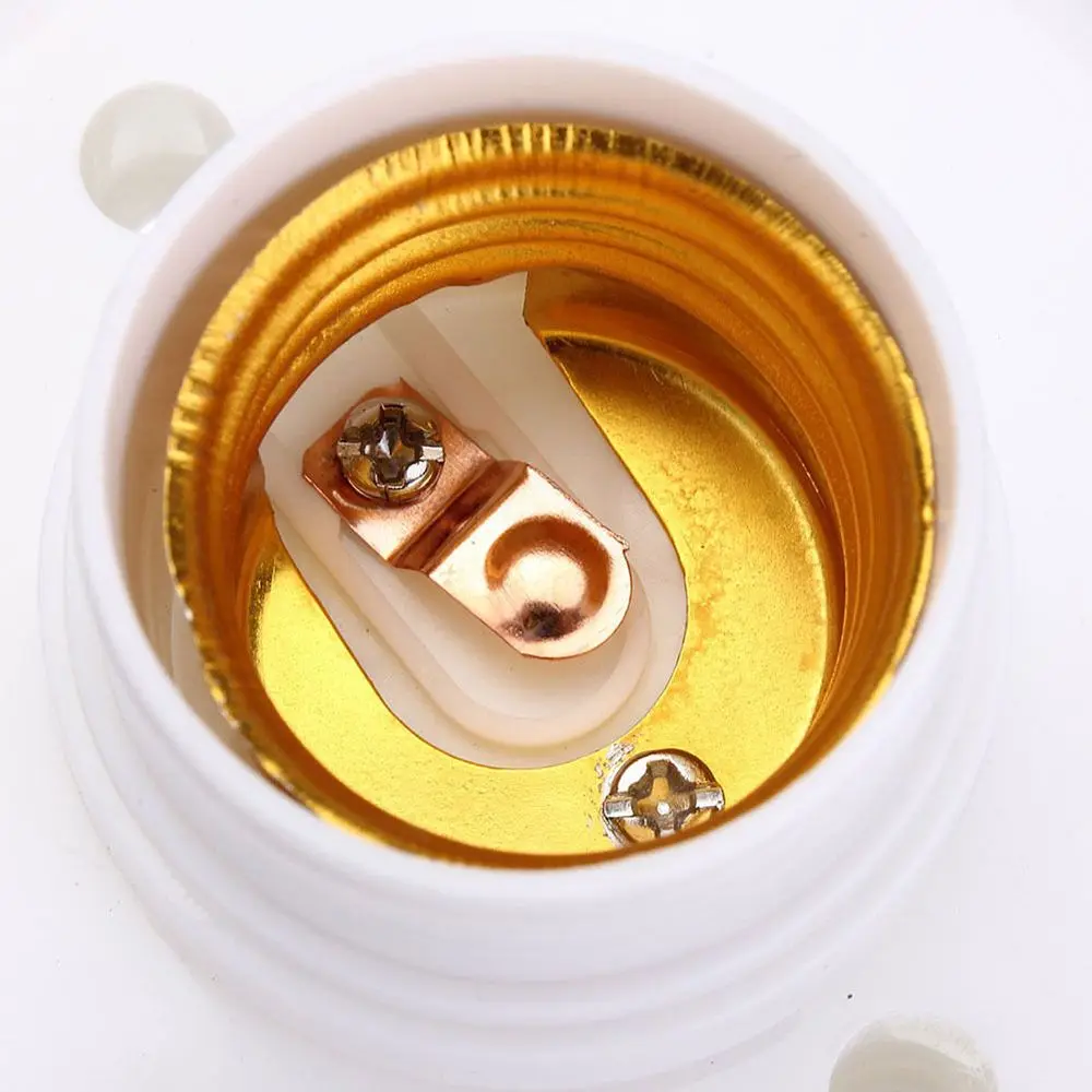 1/5PCS Bulb Parts Lamp Accessory Plastic Round  Screw Light Bulb Holder E27 Lamp Base