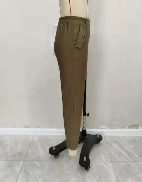 2025 new high waisted solid color casual pants, fashionable women's clothing, slimming and popular women's pants