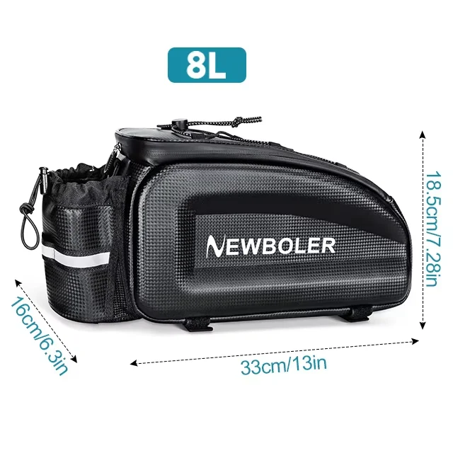 NEWBOLER Hard Shell Fiets Bagagekoffer Grote Capaciteit Waterdichte Fiets Achterdrager Tas Fiets Schoudertas Voor MTB Fietsen E-Bike