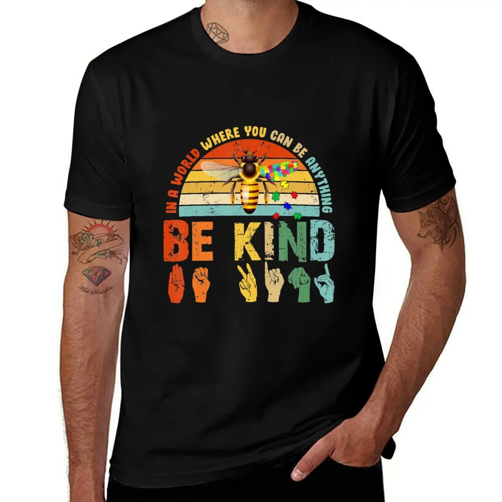 

In A World Where You Can Be Anything Be Kind Autism Slp T-Shirt man clothes street wear heavy weight t shirts for men