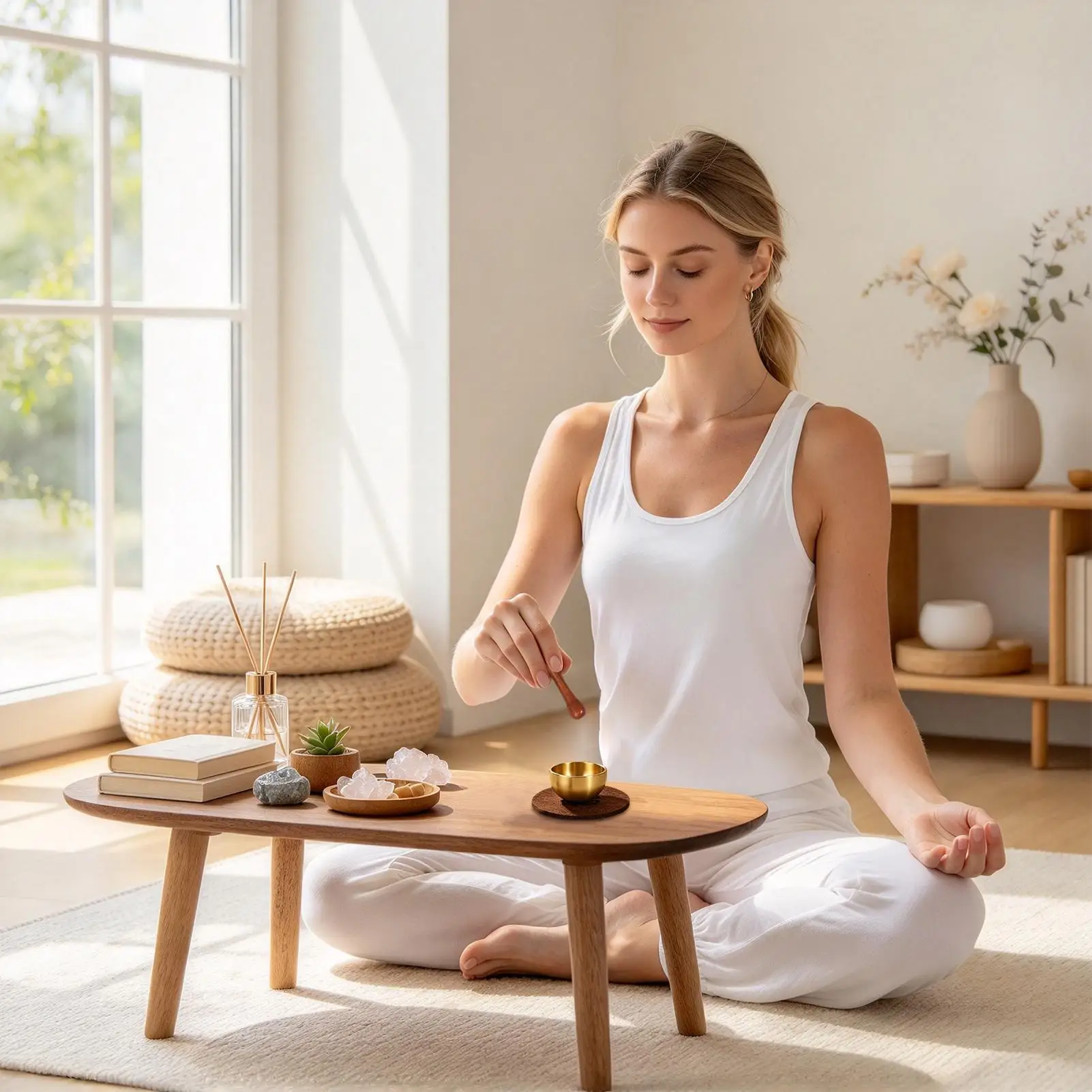 Meditation Bowl Brass Meditation Instruments Chime With Mallet Tibetan Singing Bowl For Women Prayer Yoga Zen Room Relaxation