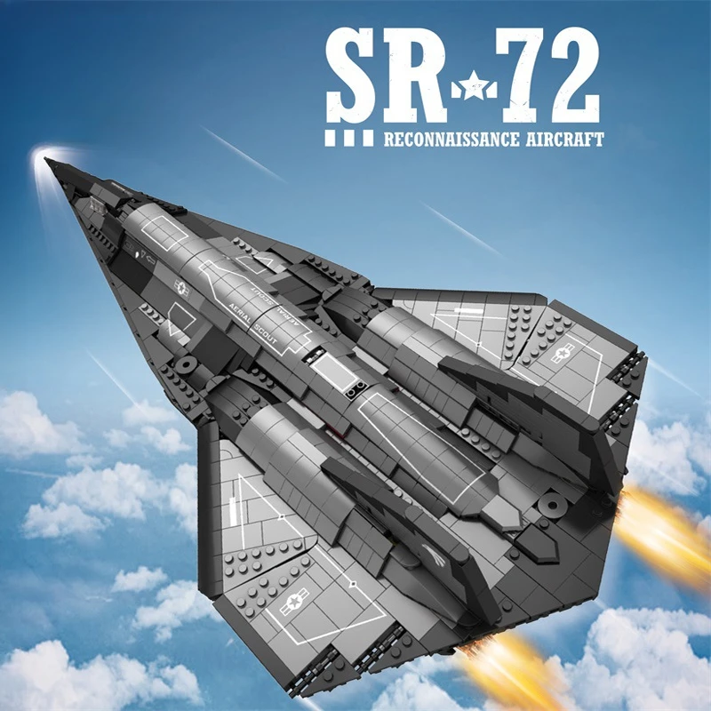 

2071P SR-72 Supersonic Jet Fighter Building Blocks Set,Reconnaissance Aircraft,DIY Ornament,Decorative Collectible,Holiday Gift
